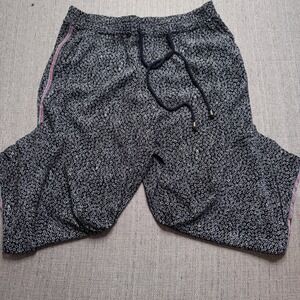 Anthropologie Ett Twa Black White Floral Side Stripe Jogger Pants Womens Large